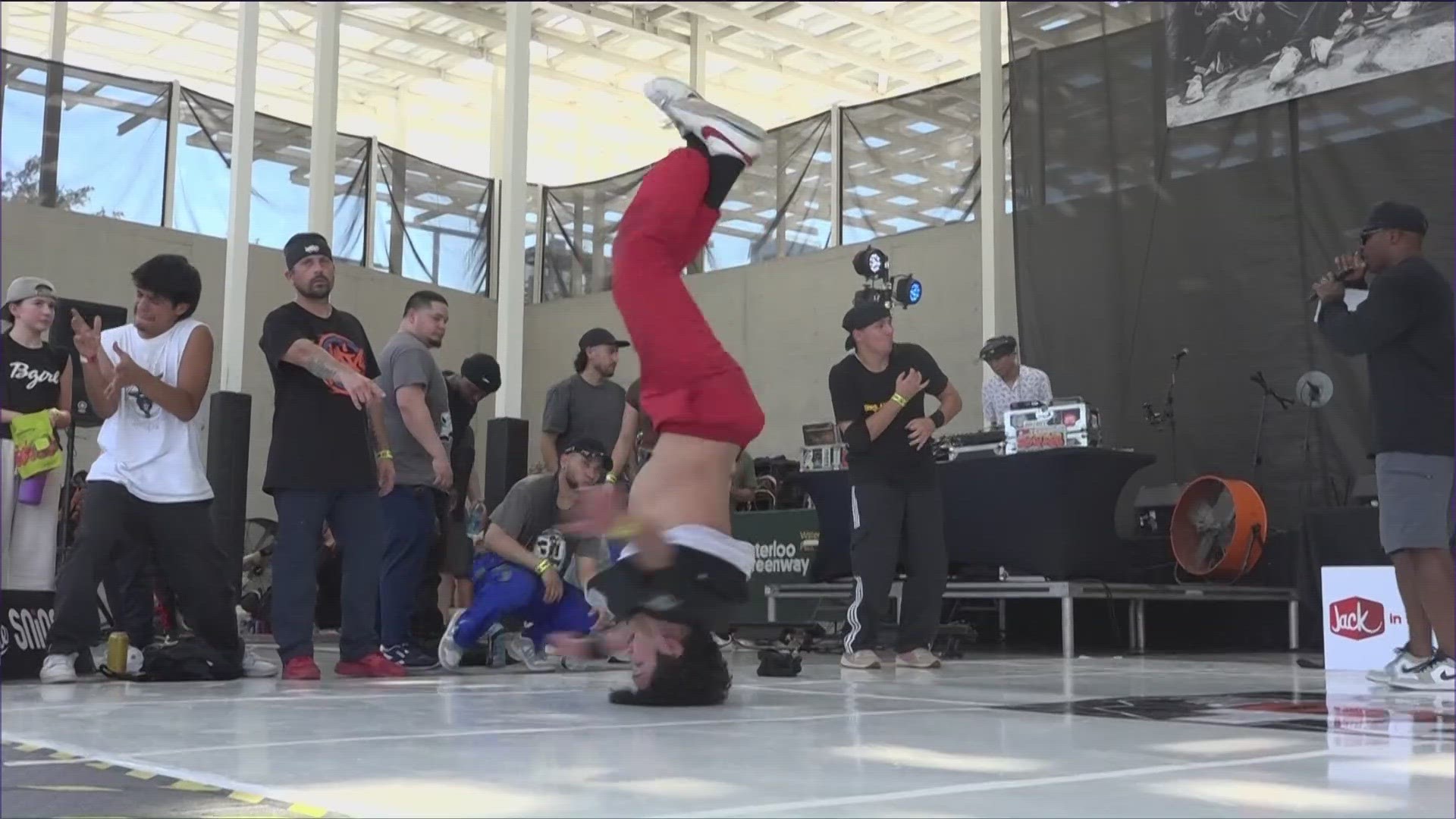 Dancers are competing for the finals of a national breakdancing competition in Austin. The sport is growing and will now be part of the Olympics.