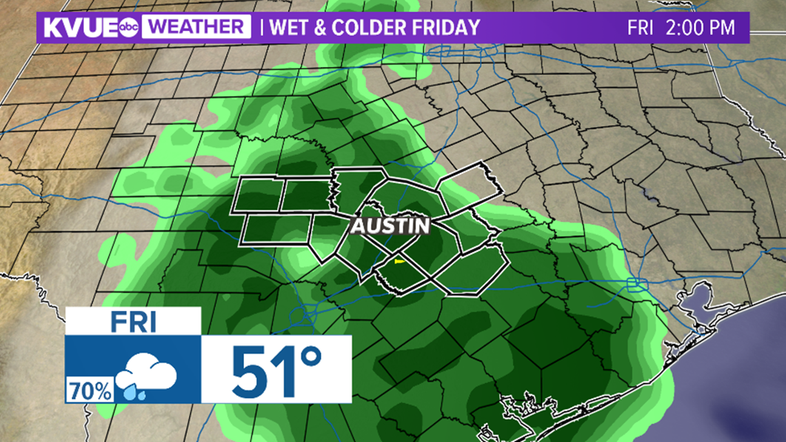 Austin weather Wet and colder Friday expected in Central Texas
