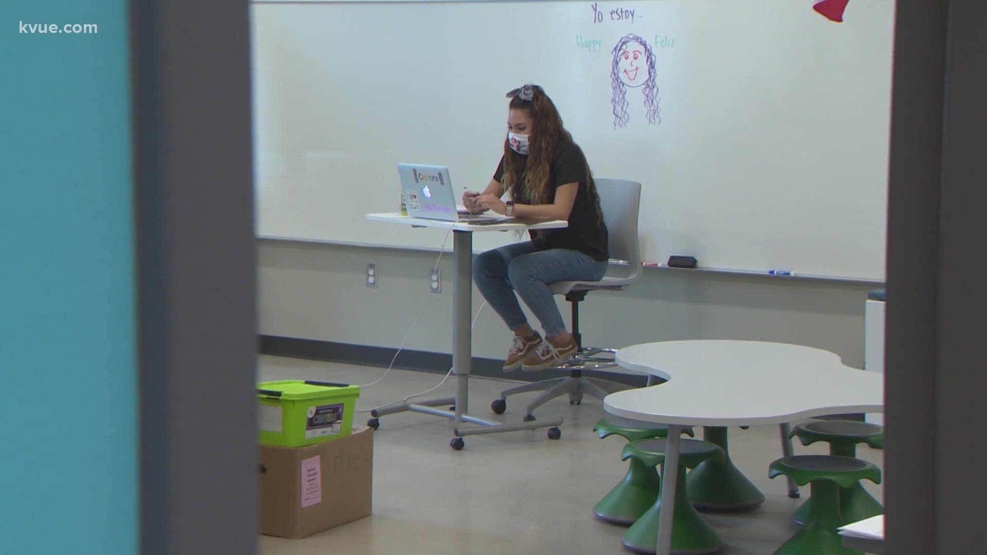 At Austin ISD it's virtual only, but some teachers are still showing up to their classrooms anyways.