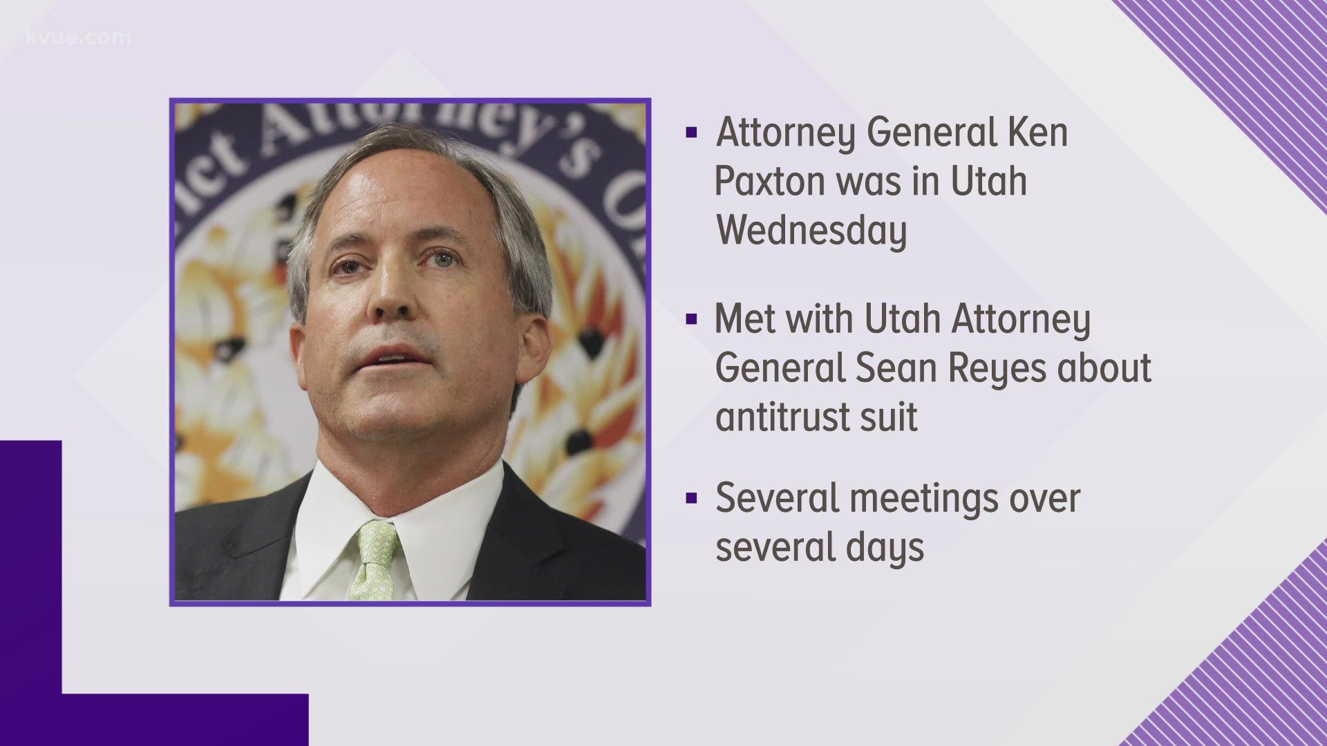 Texas Attorney General Ken Paxton and his wife, State Sen. Angela Paxton, were out of state on a business trip.