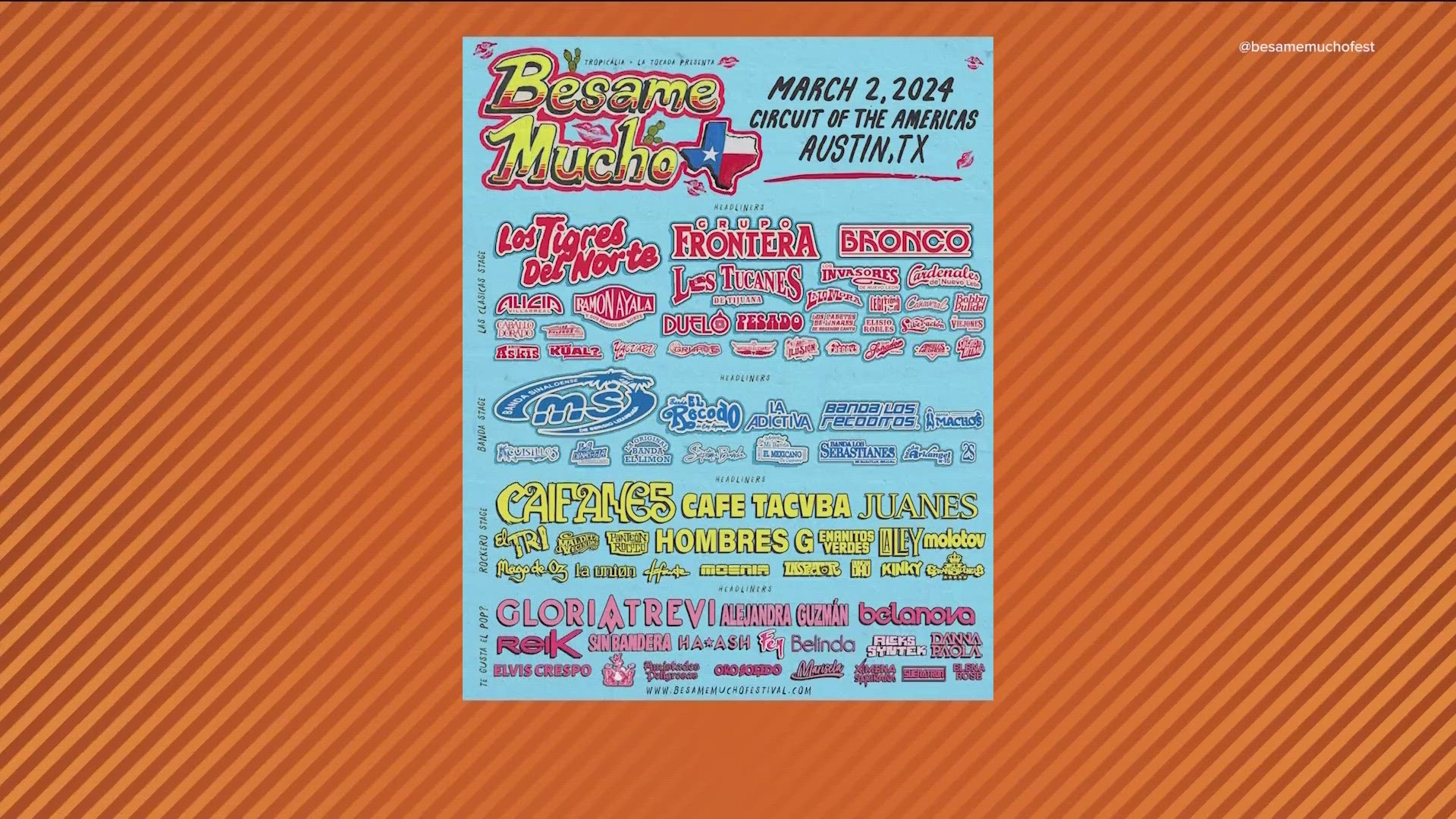 Besame Mucho Festival coming to COTA in Austin in 2024