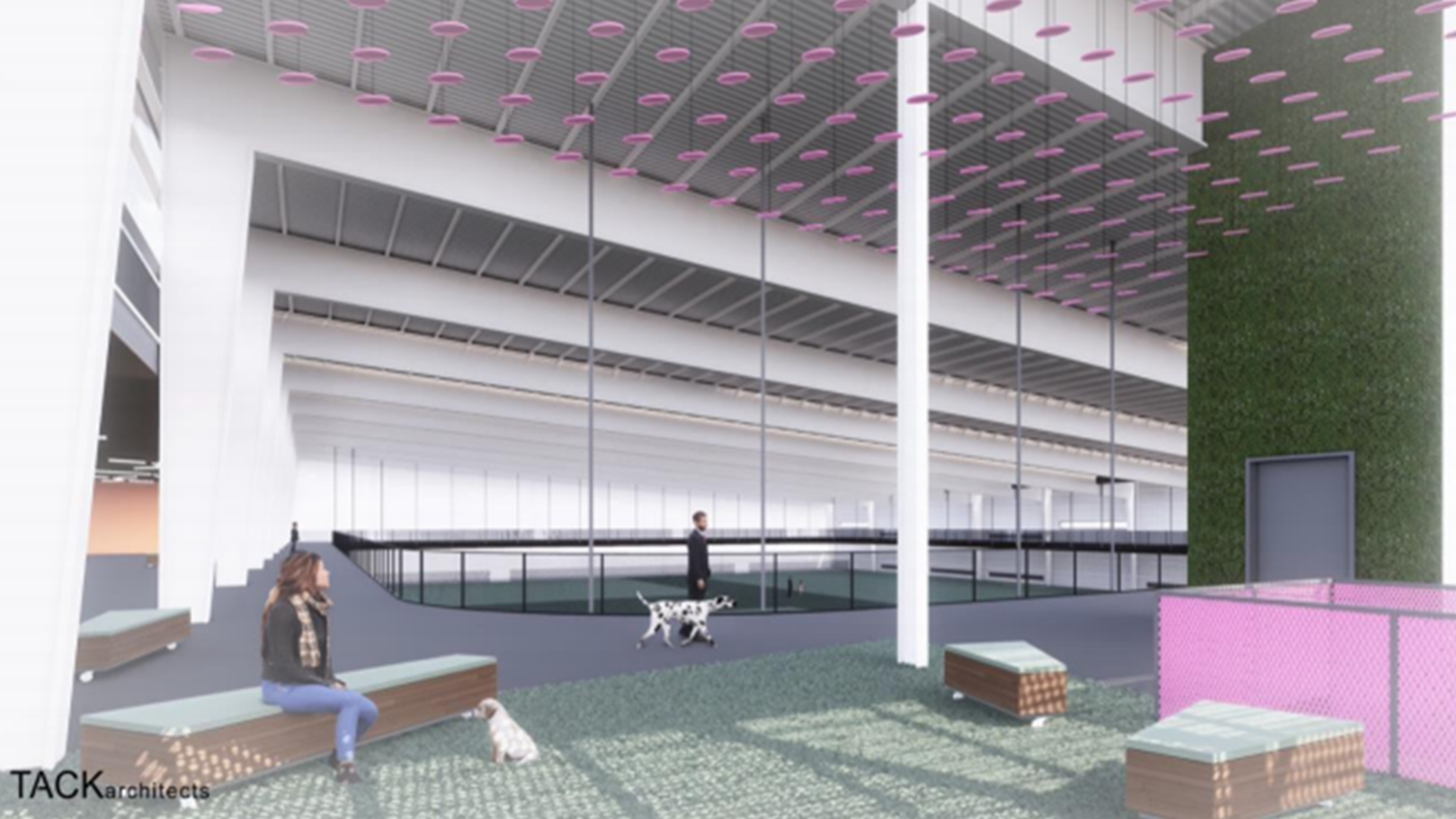 The park will feature an indoor dog park, coffee shop, a dog walking track and more.