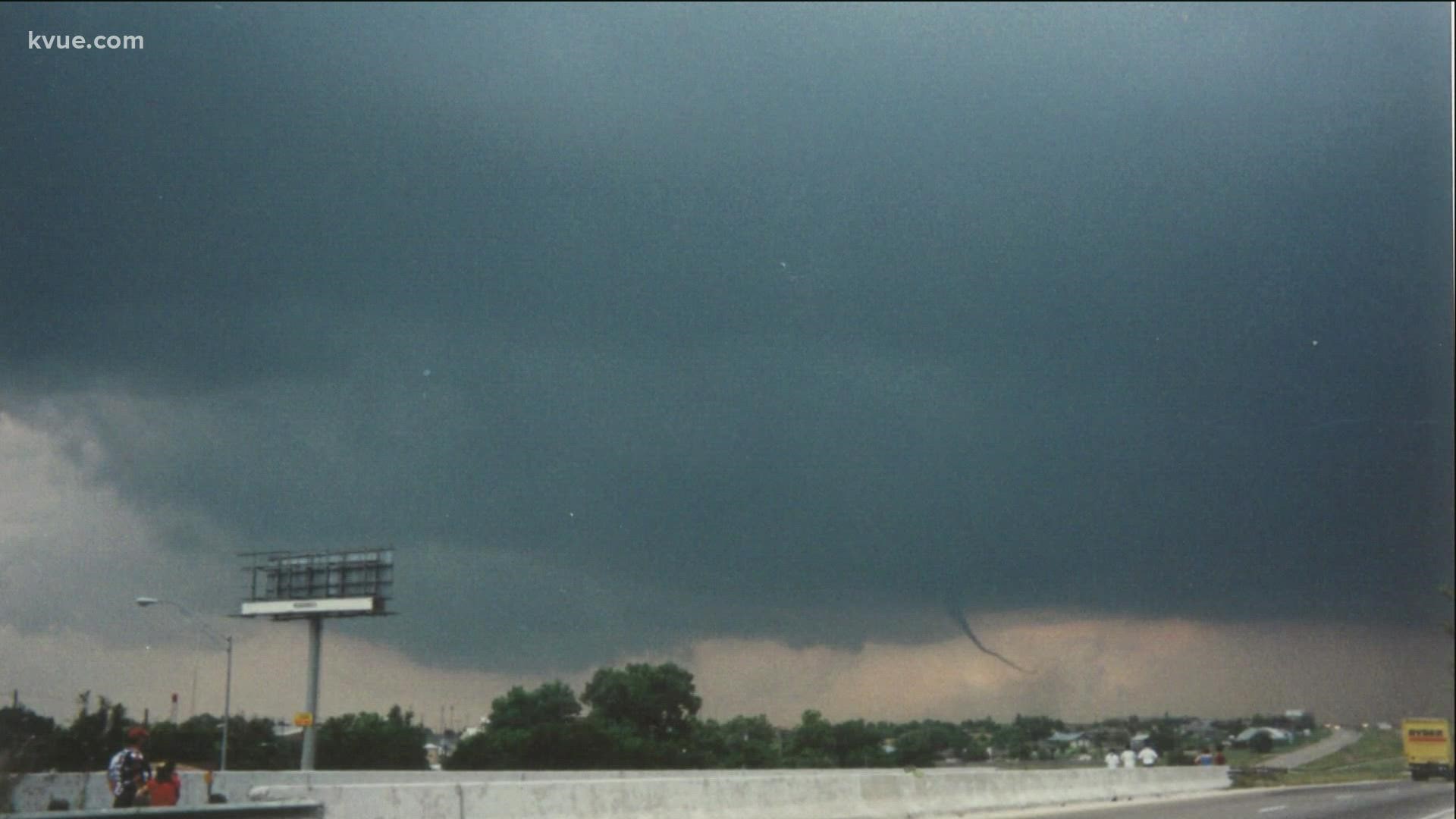 On May 27, 1997, the town of Jarrell, Texas, was rocked by an F-5 tornado. We returned to the site with a Texan who captured the storm on camera.