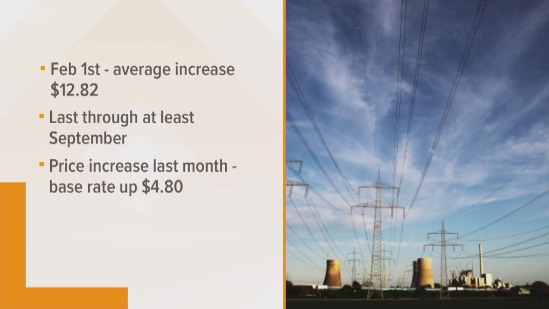 Starting February 1, energy rates are going up by quite a bit.
The average utility bill will go up by $12.82.