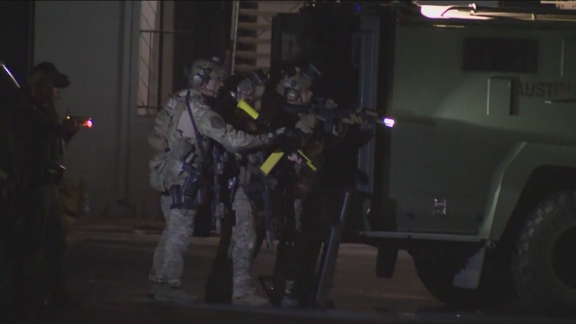 The Austin Police Department SWAT Team said no injuries were reported during the incident.