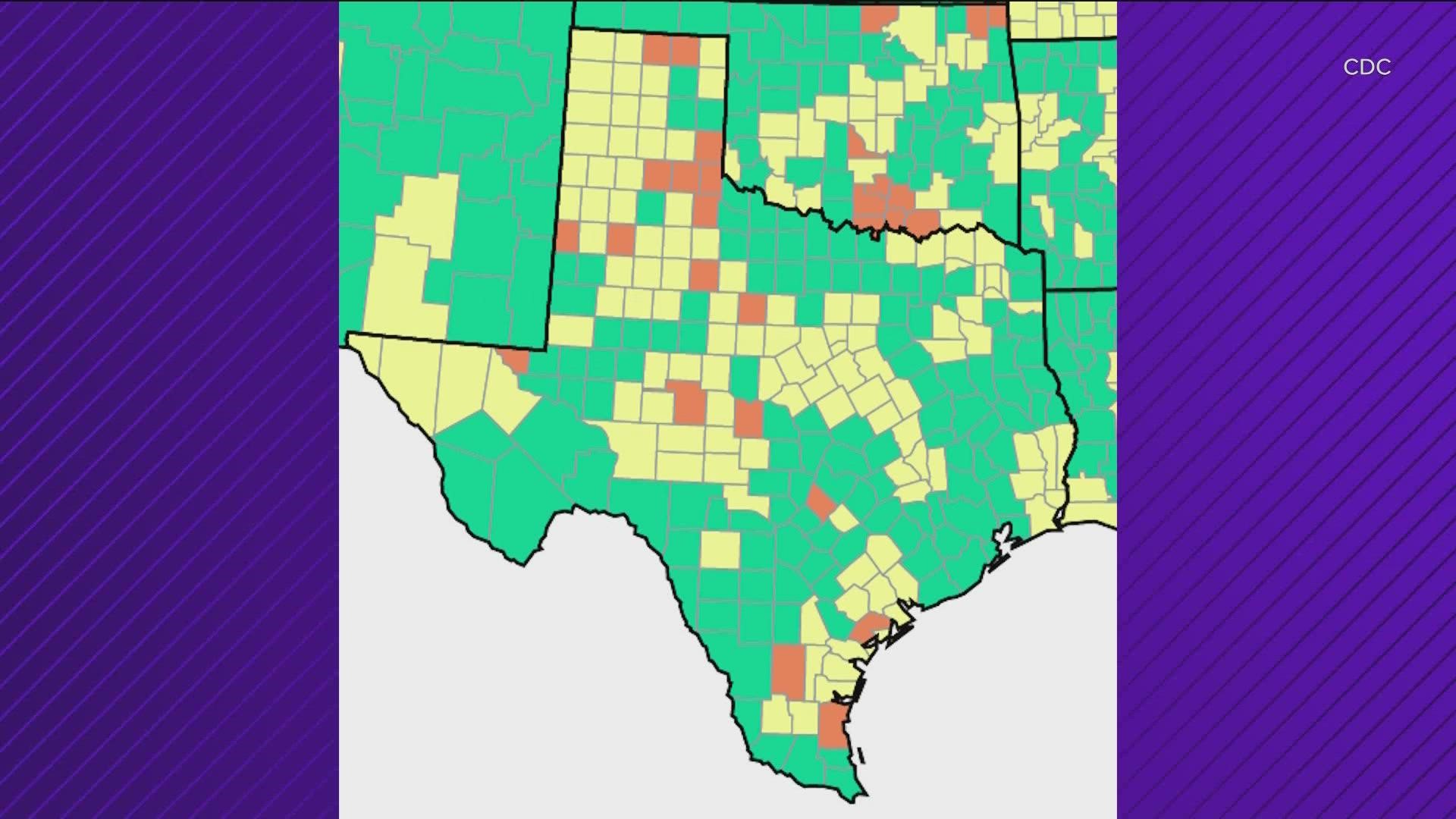 It's the first time in four months the CDC has marked Hays County as "high risk" for COVID-19.