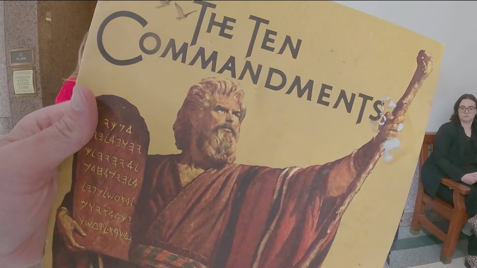 Senate Bill 10 mandates that the Ten Commandments be clear enough in a classroom to be read by a person with "average vision."