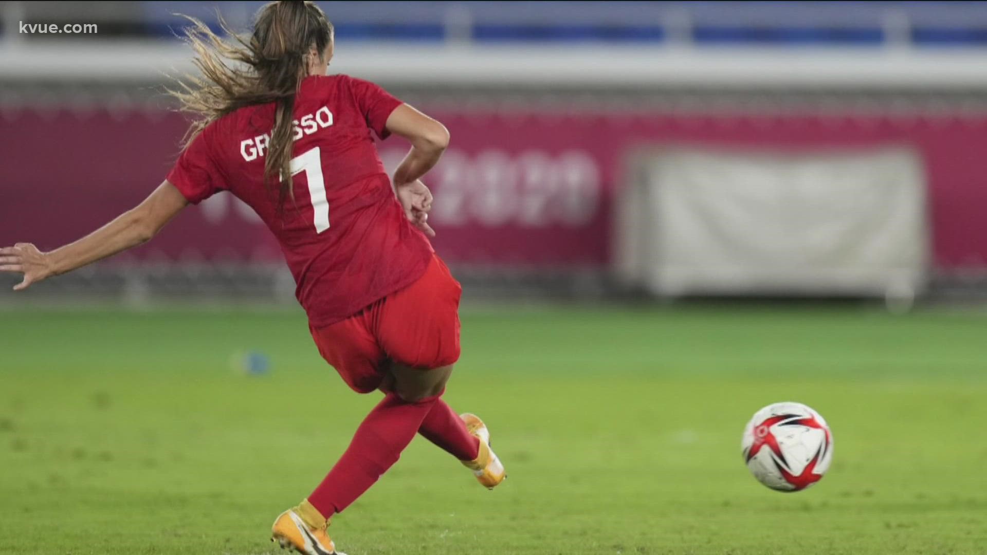 Grosso scored the winning penalty kick in the women’s soccer finals on Day 14 of the 2020 Tokyo Olympics.