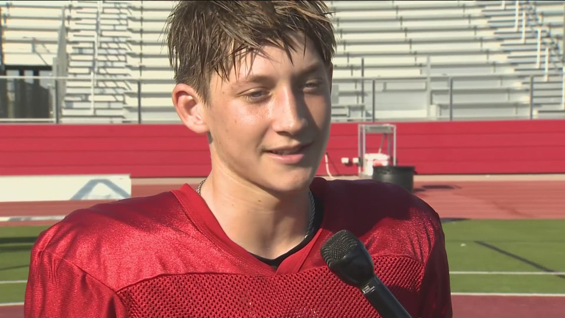 Schad, a freshman at Weiss High School, took over as quarterback after his teammate tore his ACL.