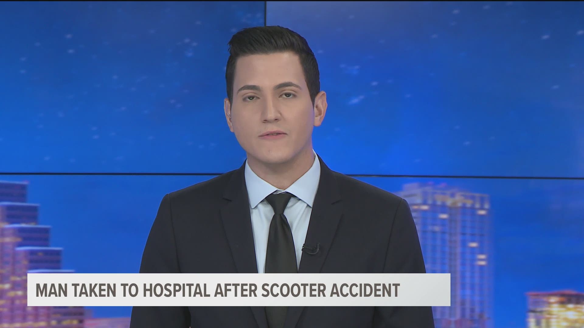 A man has been sent to the hospital with serious injuries after falling off a motorized scooter in Austin, according to the Austin-Travis County EMS.