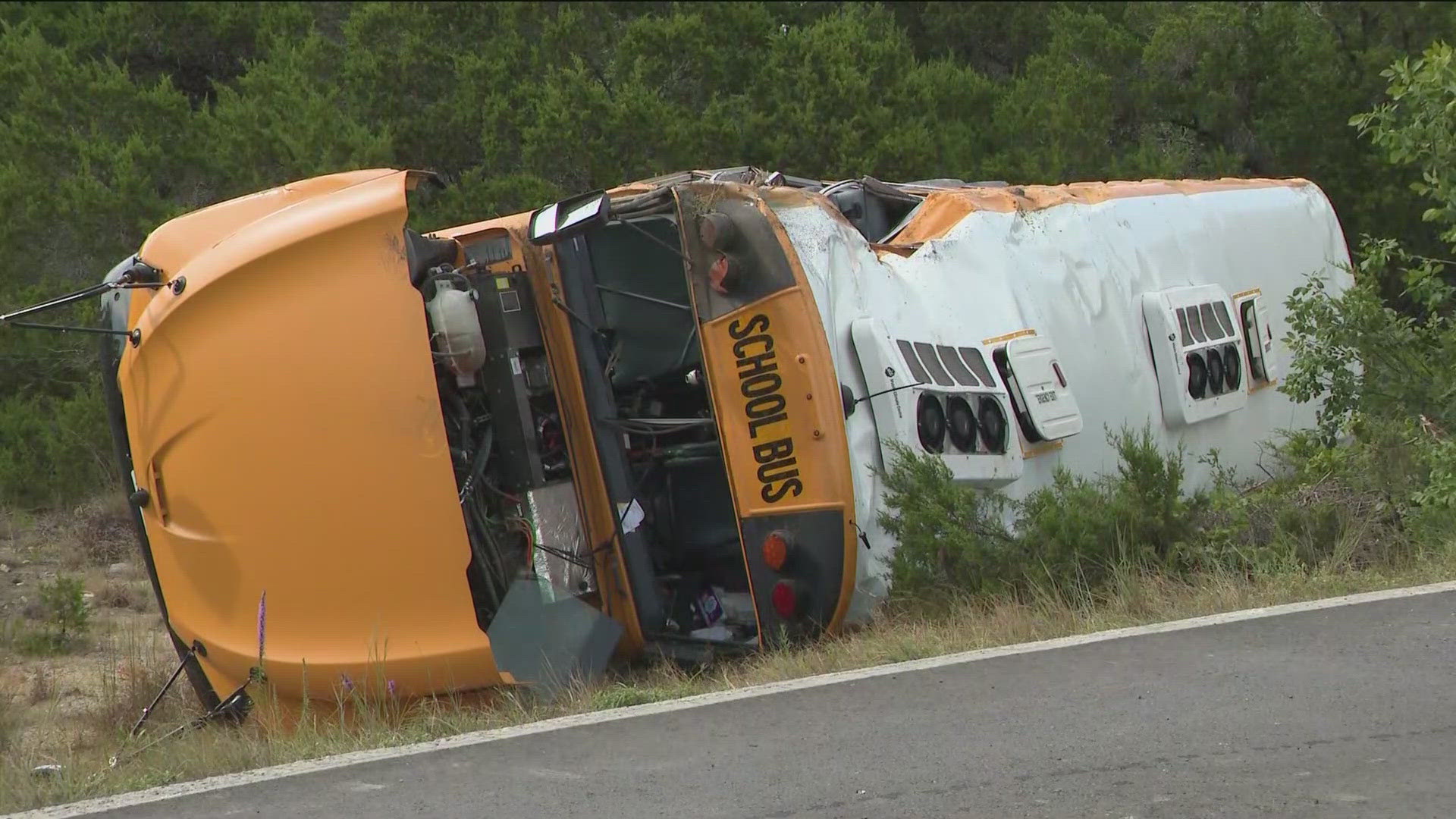 A total of 42 children and one adult were on the bus when the crash occurred.