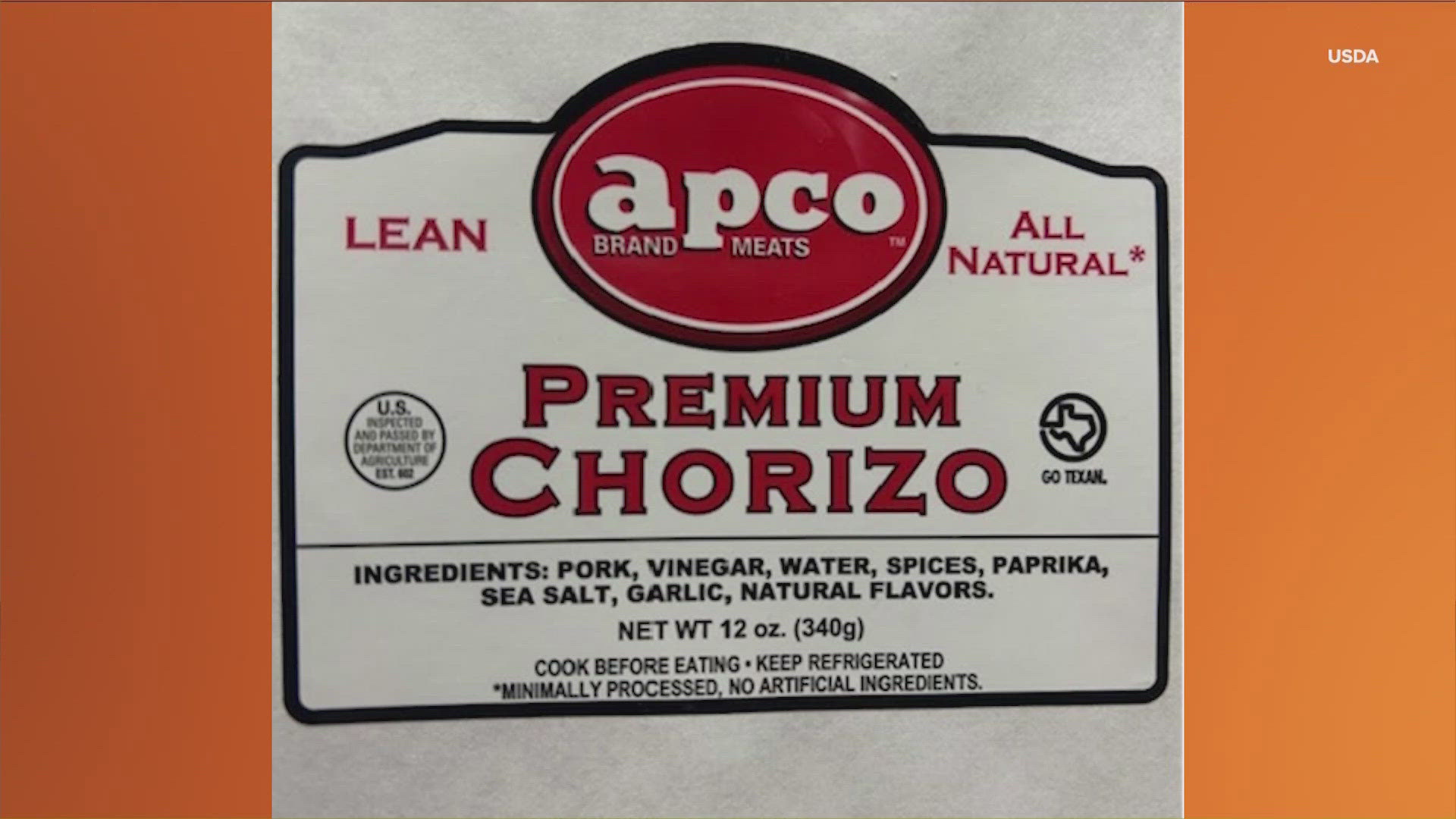 The USDA stated some of the raw chorizo products might contain plastic and metal.