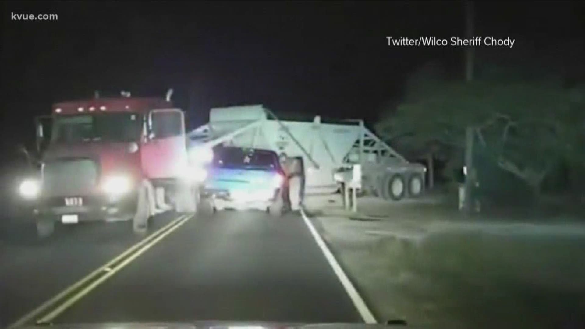 Back in July 2017-- Deputy Mark Bell rushed to help a victim who crashed his truck into this 18-wheeler.