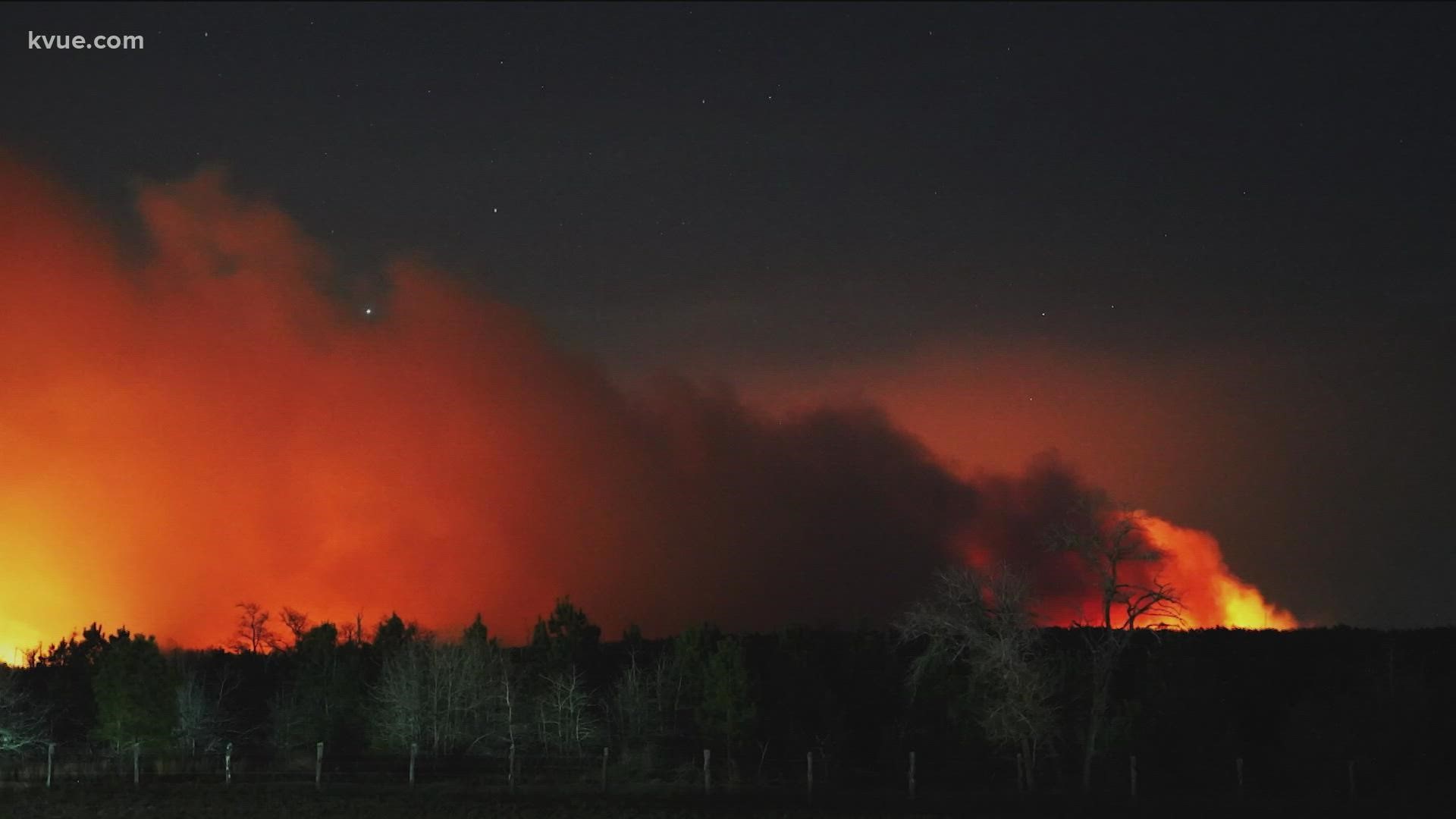 At least 500 acres have burned in a wildfire in Bastrop County. As of 6 a.m. Wednesday, the fire remains 10% contained.