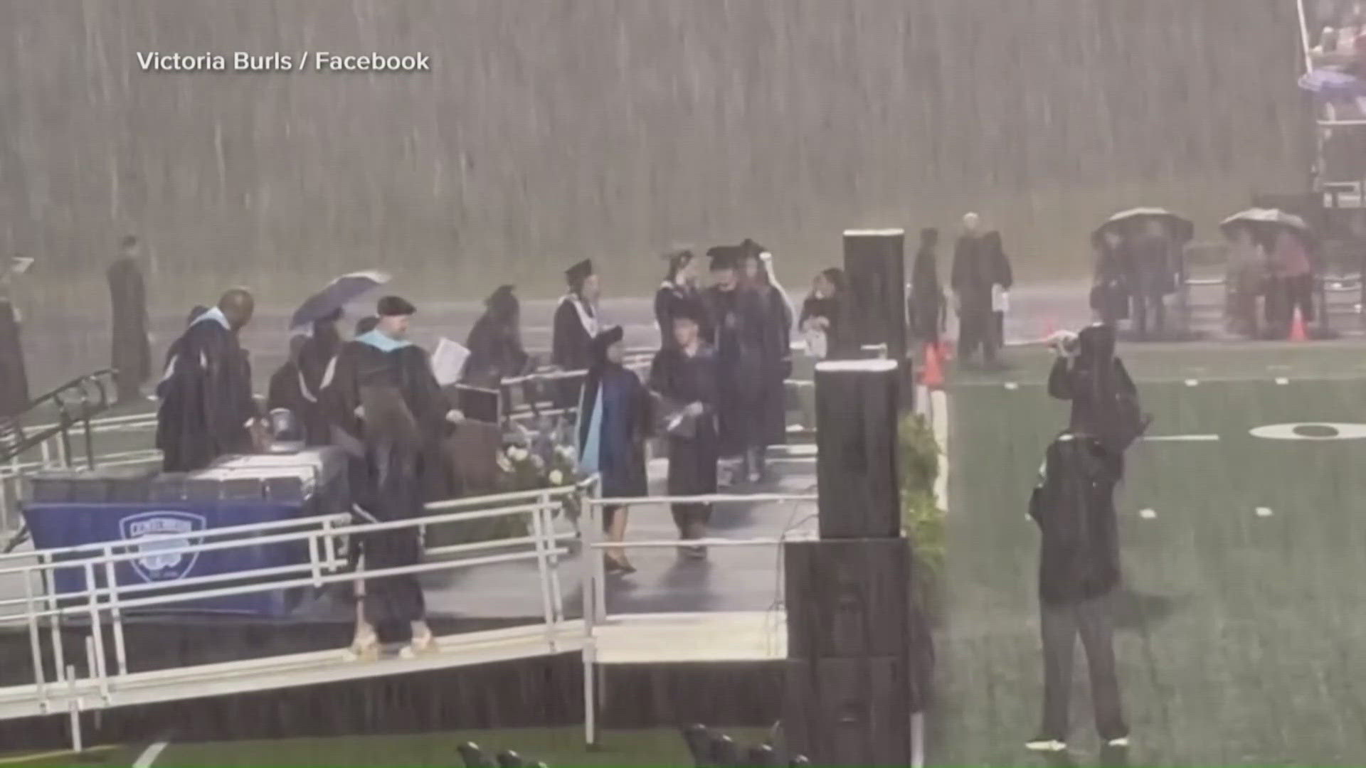 Backlash over Tennessee high school graduation held during downpour ...