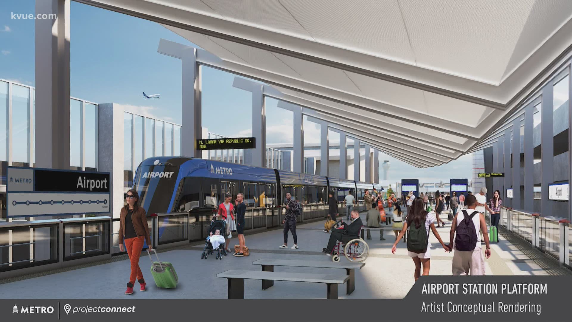 Capital Metro released new renderings of what the light rail stations at Austin FC Stadium and the Austin airport would look like.