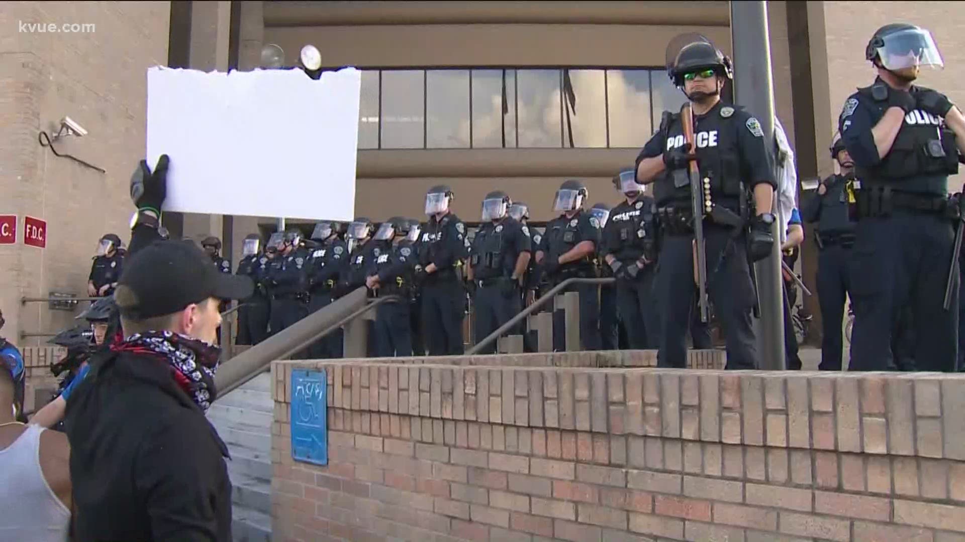 Austin police and protesters have joined together, at times getting emotional, as protests continue across the city.