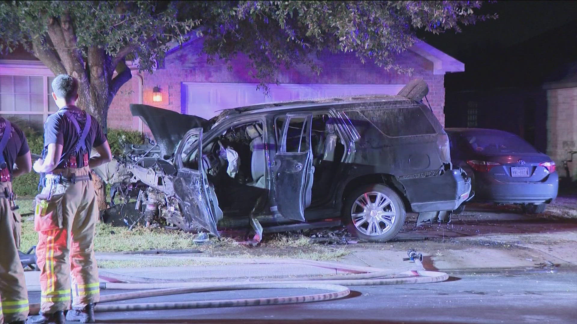 Officials with the Pflugerville Fire Department say they were called to Portchester Castle Path around 12:30 a.m.