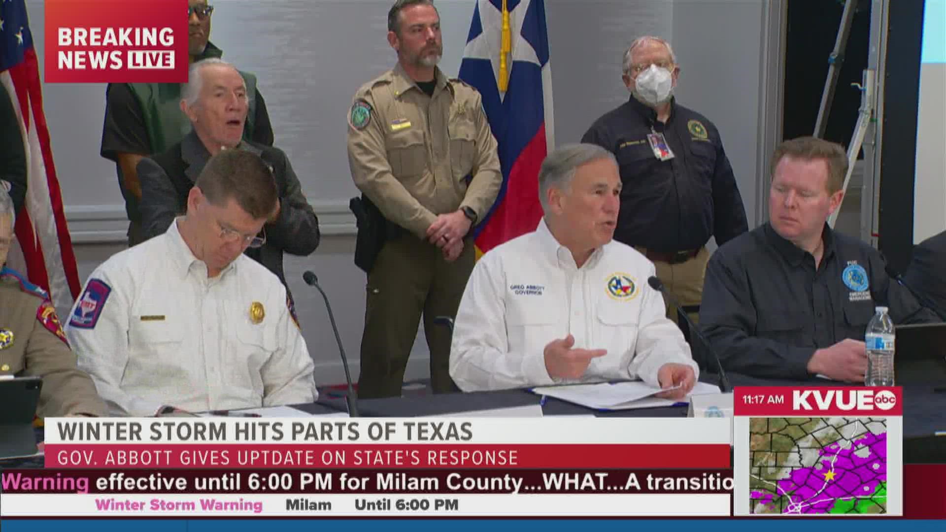 Texas Gov. Greg Abbott gives live updates on the State's winter storm response.