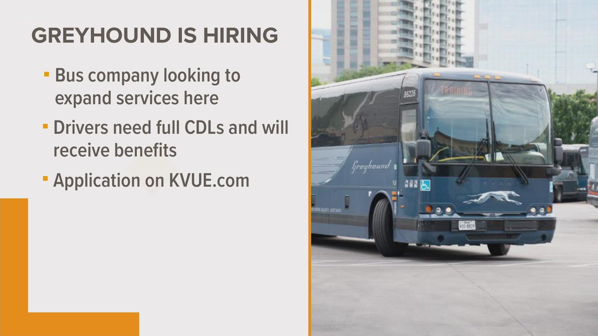Greyhound needs more drivers in the Austin area.