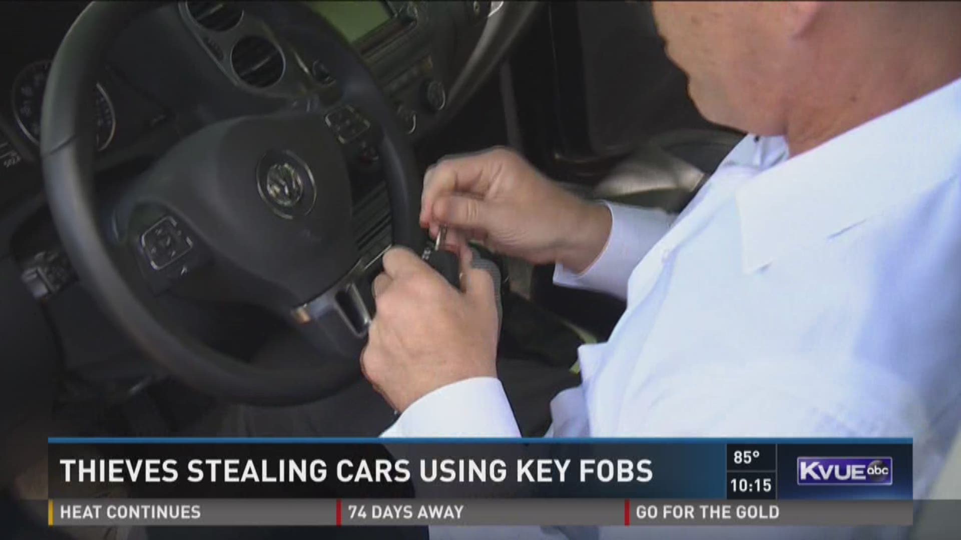 Thieves stealing cars using key fobs