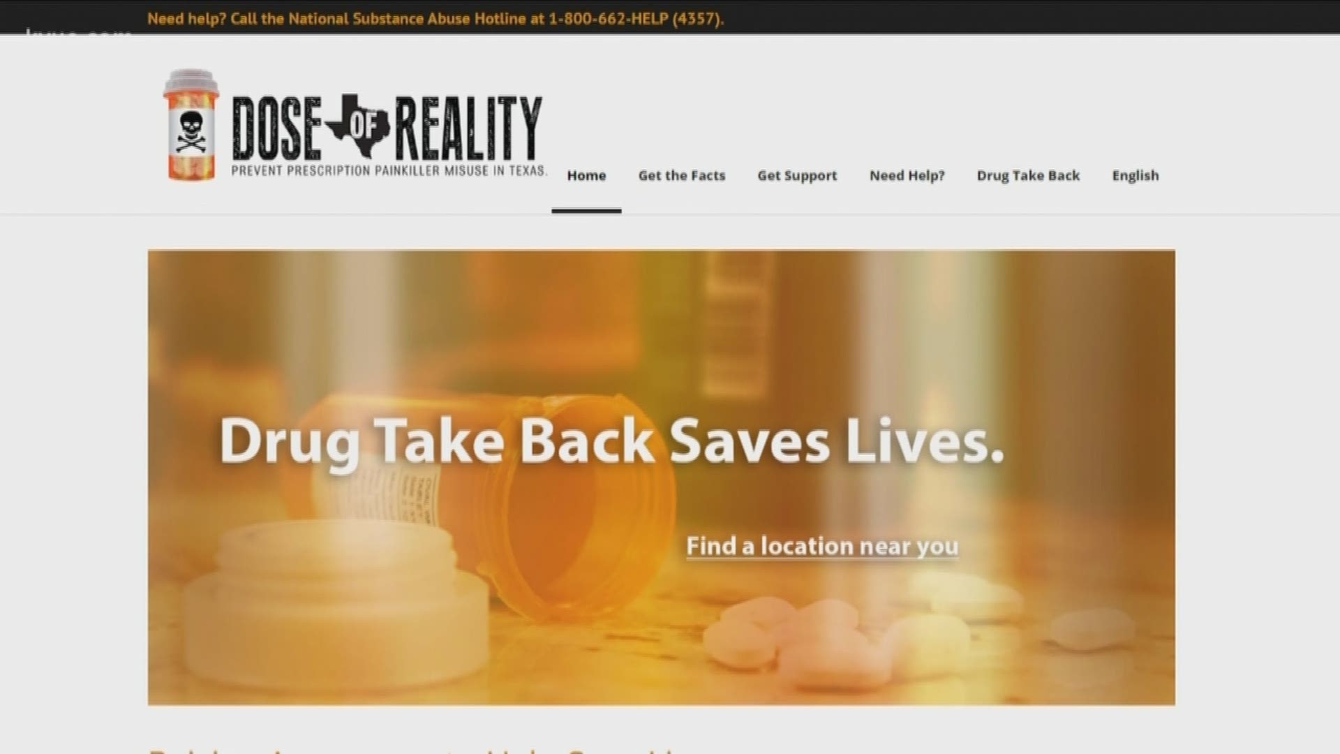 Texas has a new website designed to offer help against opioid addiction. It's call Dose of Reality.