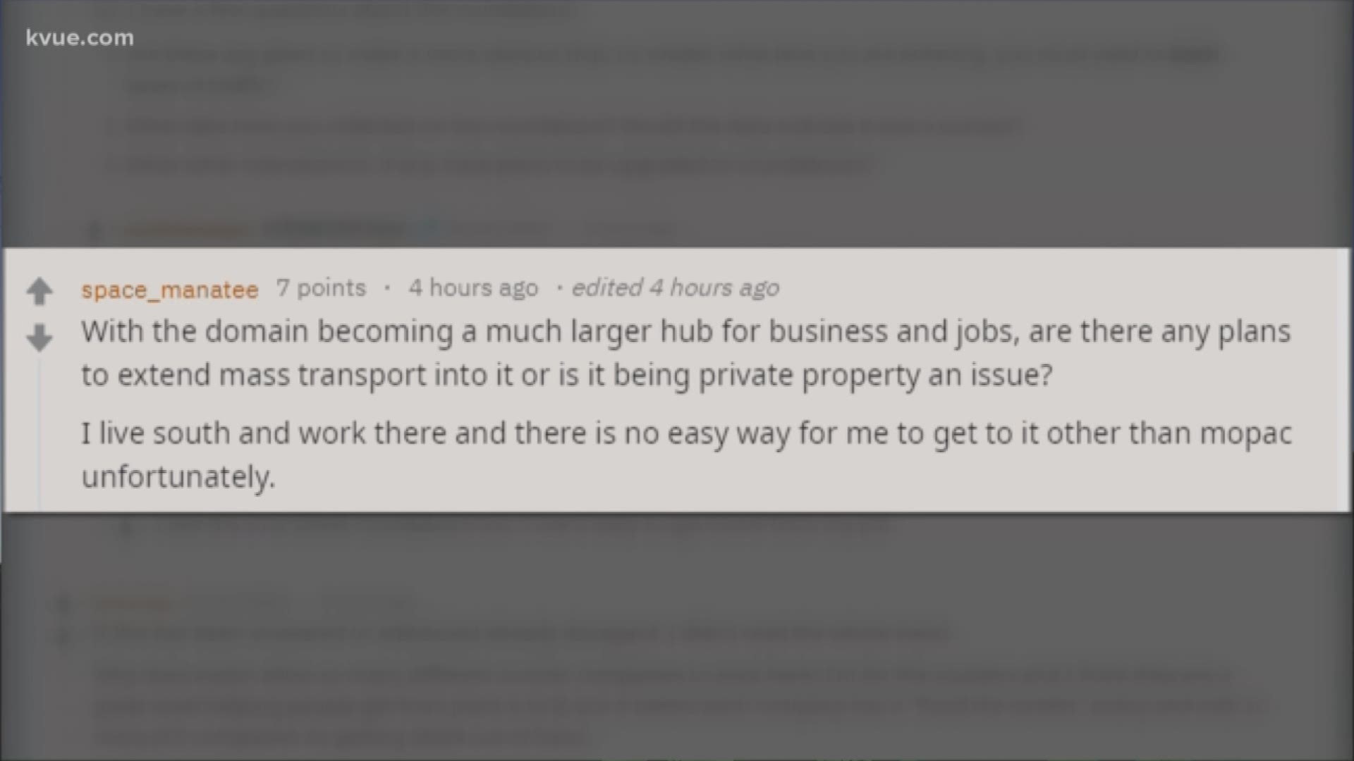 The City made the "ask me anything" post and people asked about the Strategic Mobility Plan.