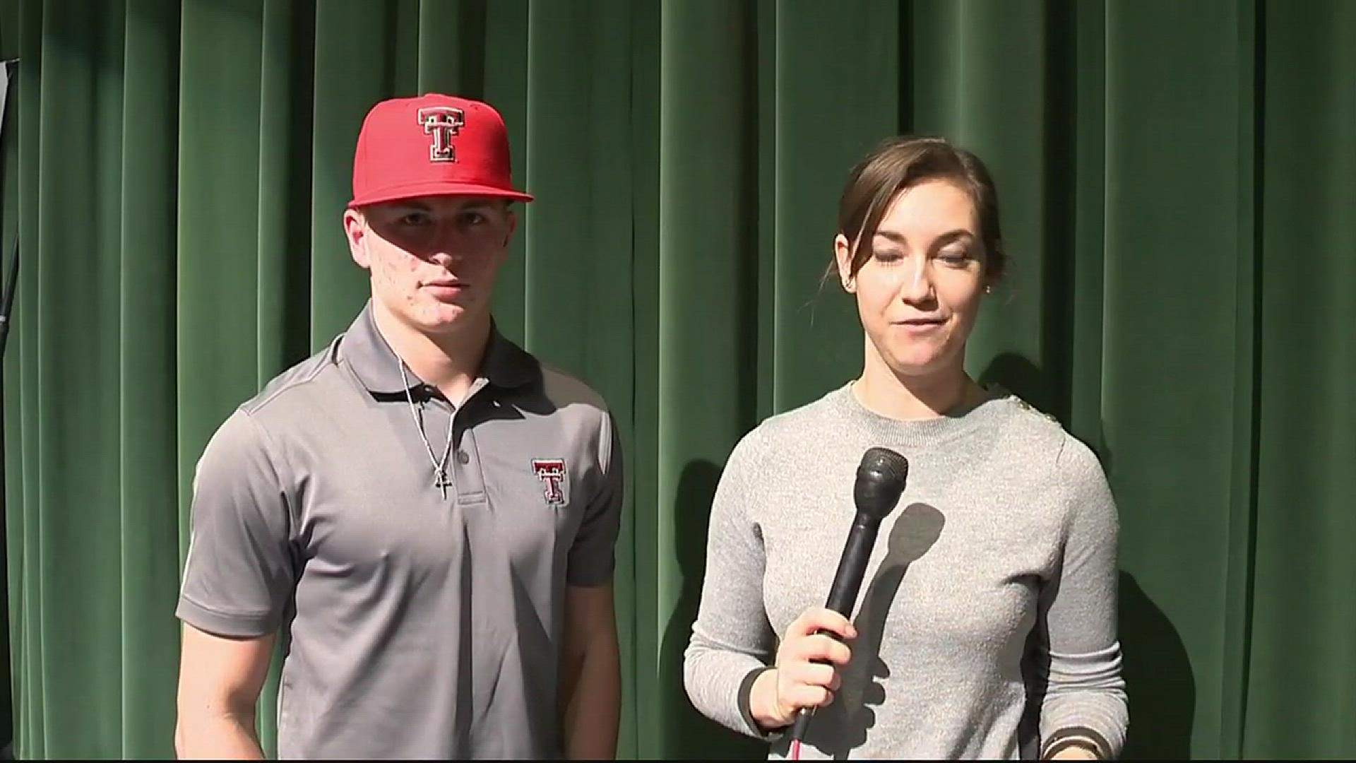 Burnet football star Sterling Galban has signed to play at Texas Tech.  KVUE's Stacy Slayden has the story.