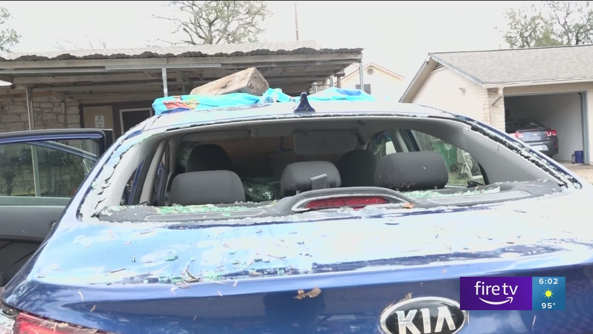 Strong storms brought hail to parts of Central Texas on Sunday night, causing thousands of dollars in damage to cars and homes.