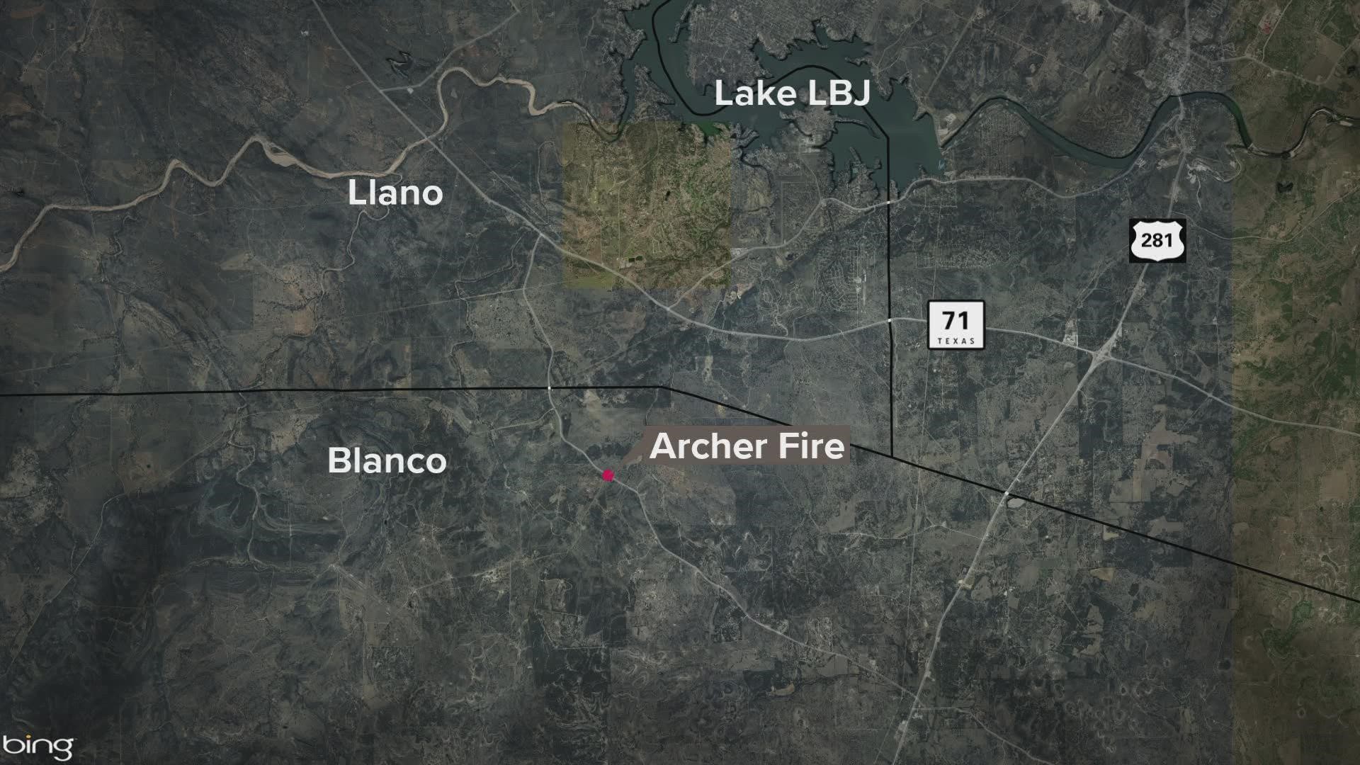The "Archer" fire is 0% contained.