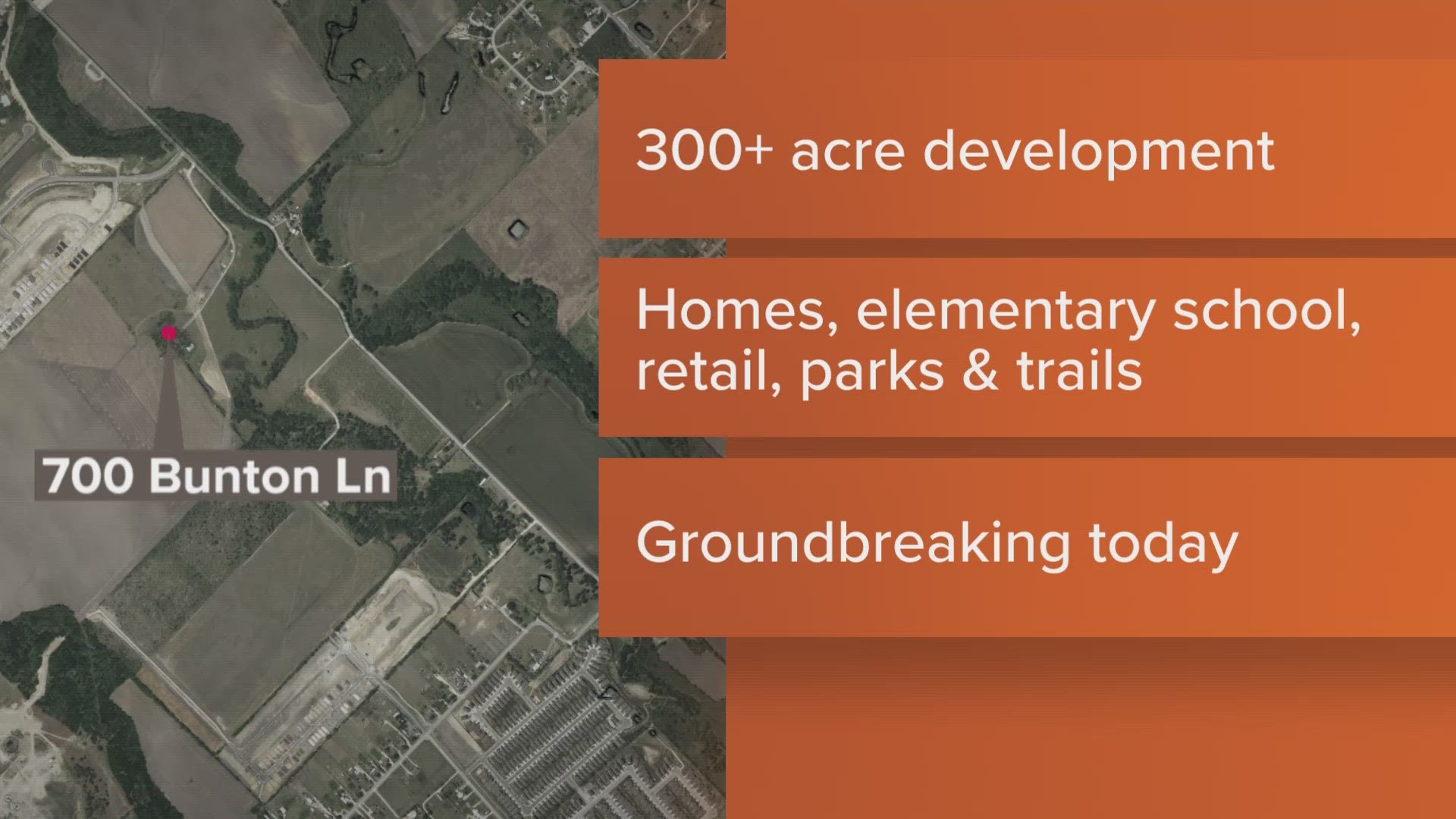 Crews will break ground Friday on a new 318-acre mixed-use development in Kyle.