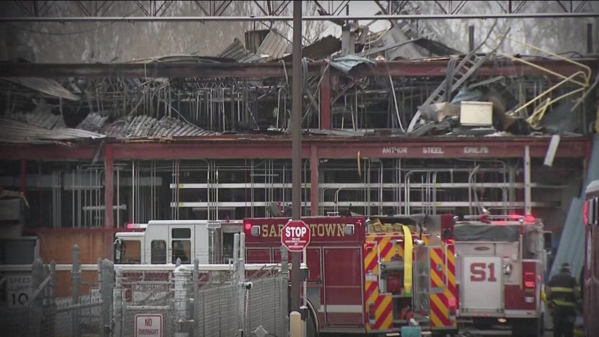 At least seven workers and six firefighters were transported to a hospital after the incident on Sunday in Saegertown, Pennsylvania. 