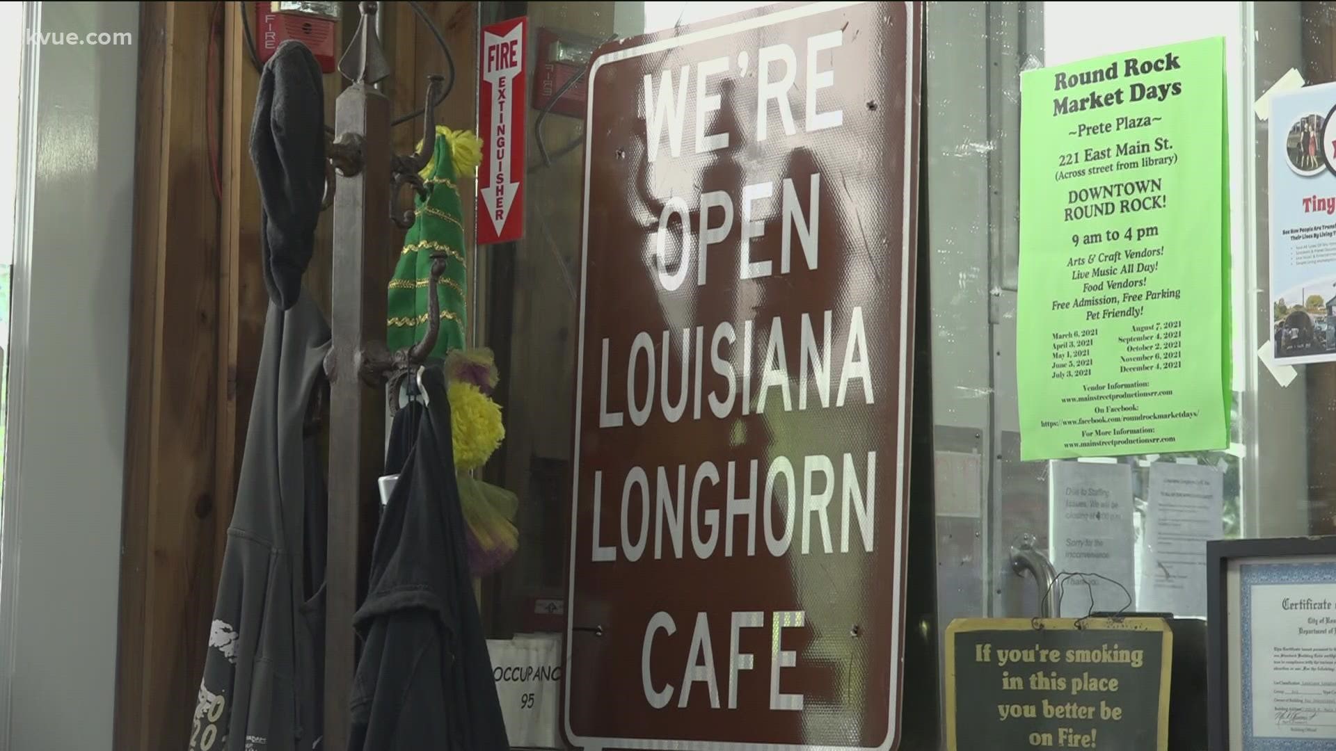 The owner of Louisiana Longhorn Café said a staffing shortage this large is a first after 18 years of business.
