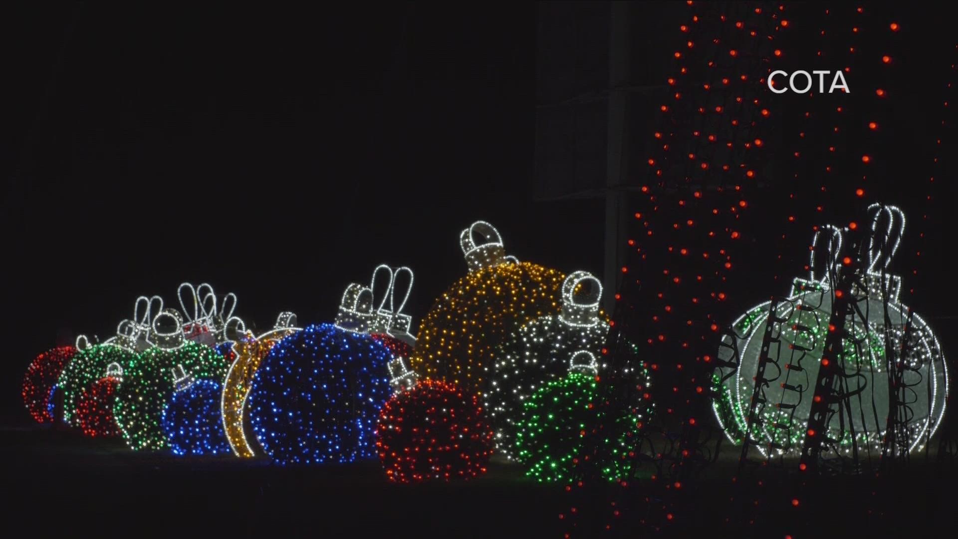 Peppermint Parkway, the one-mile long drive-thru display of lights all throughout the COTA track, returns for the third year in a row to bring holiday joy.