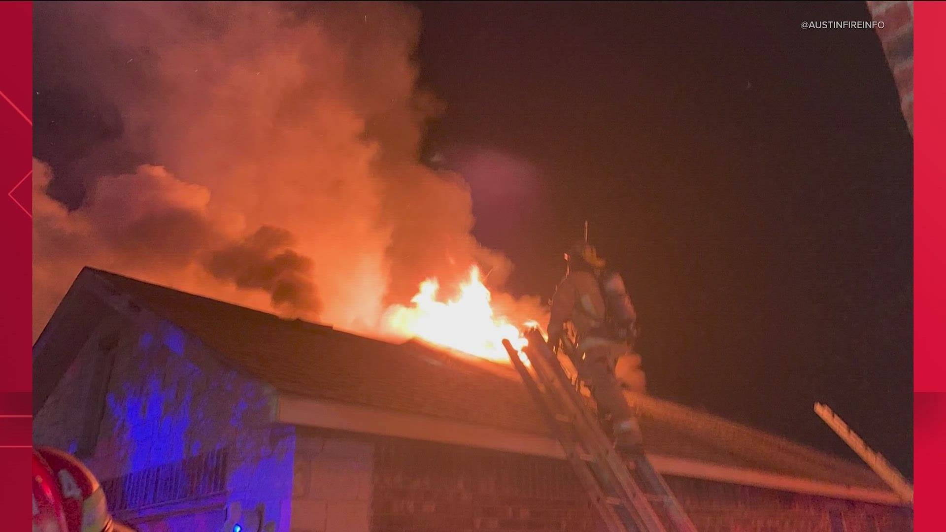 A person was hurt in a house fire in North Austin Sunday night.