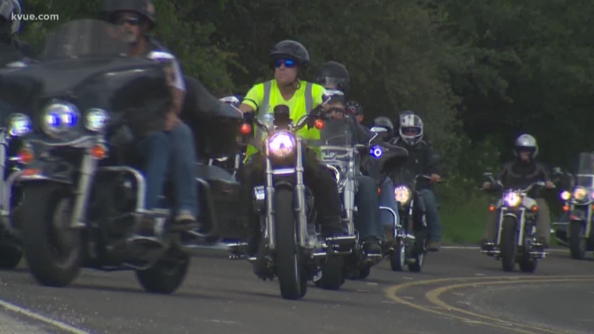 Dozens of motorcycle riders rode out together to show support for one of their own.