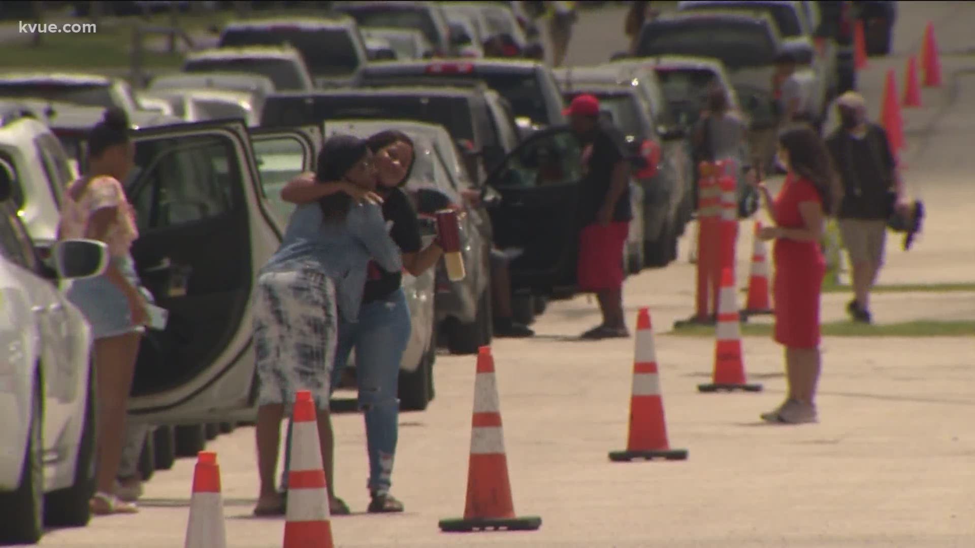 People are evacuating from the Texas coast to Central Texas in hopes of finding shelter. KVUE's Molly Oak says some are frustrated, but many are staying positive.