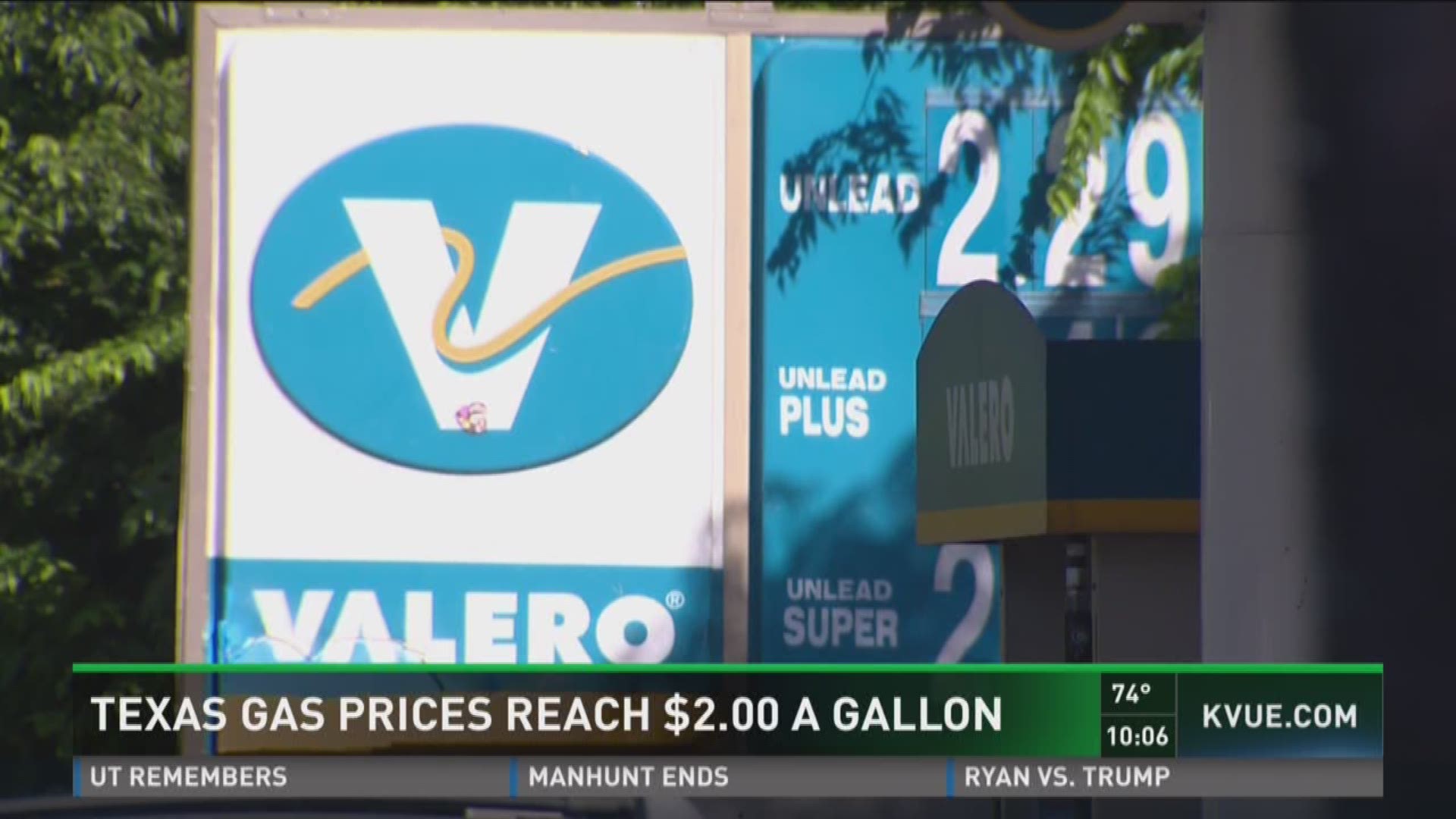 Texas gas prices reach 2 dollars per gallon