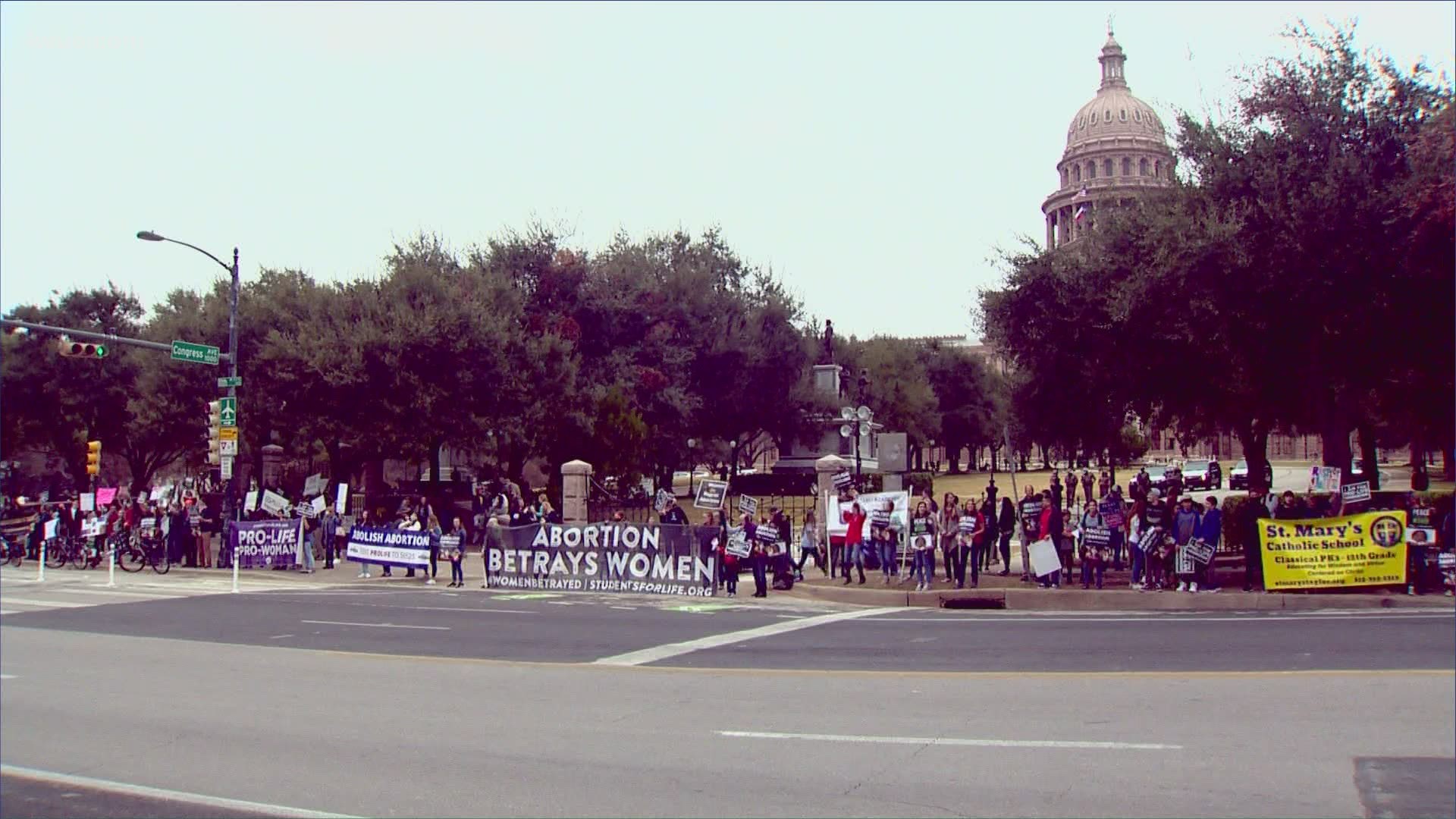 The Rally for Life was held at the Texas State Capitol on Saturday. A group of counter-protesters also showed up.