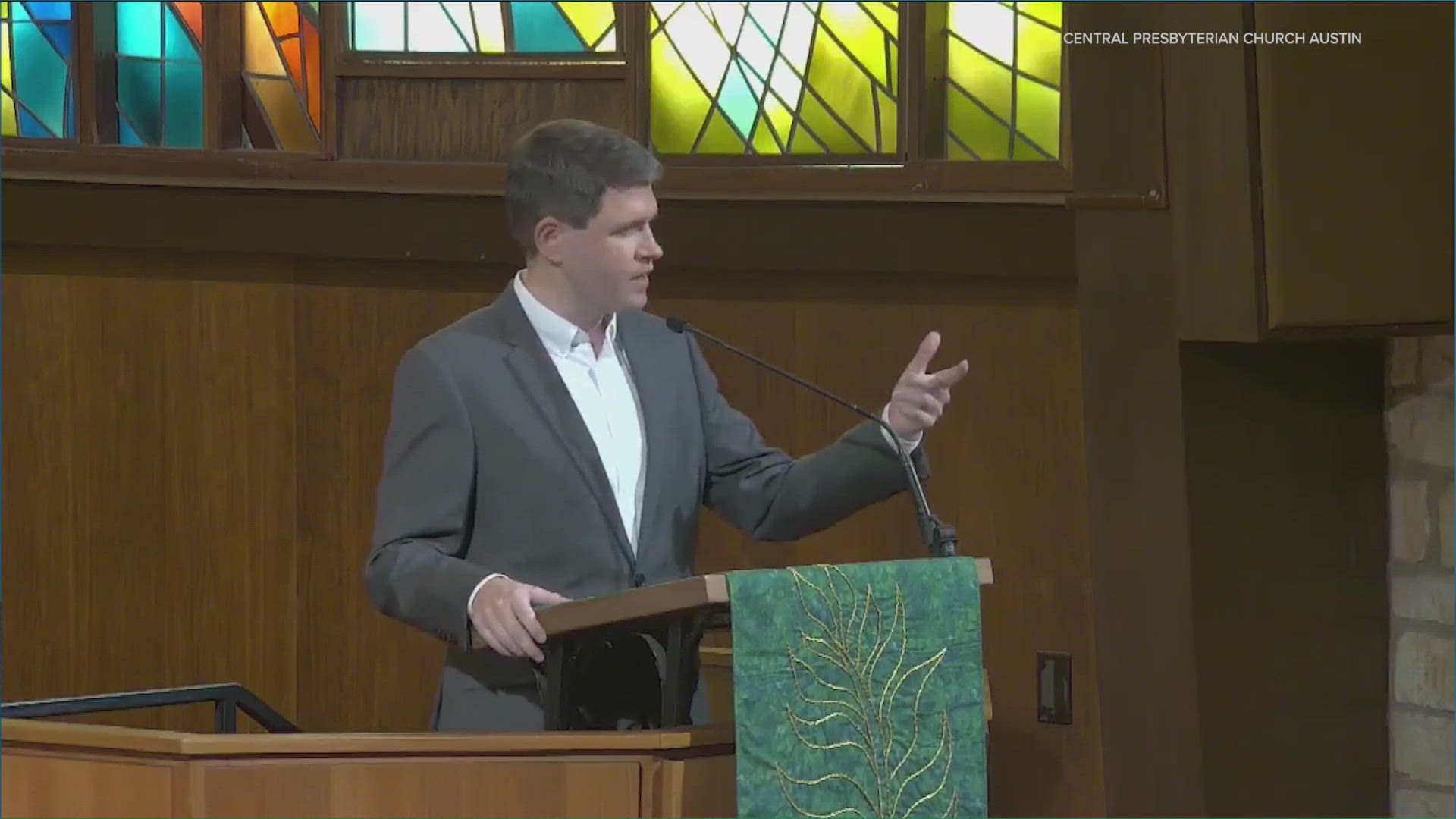 Talarico spoke out against Christian Nationalism at a service at Central Presbyterian Church in Austin.