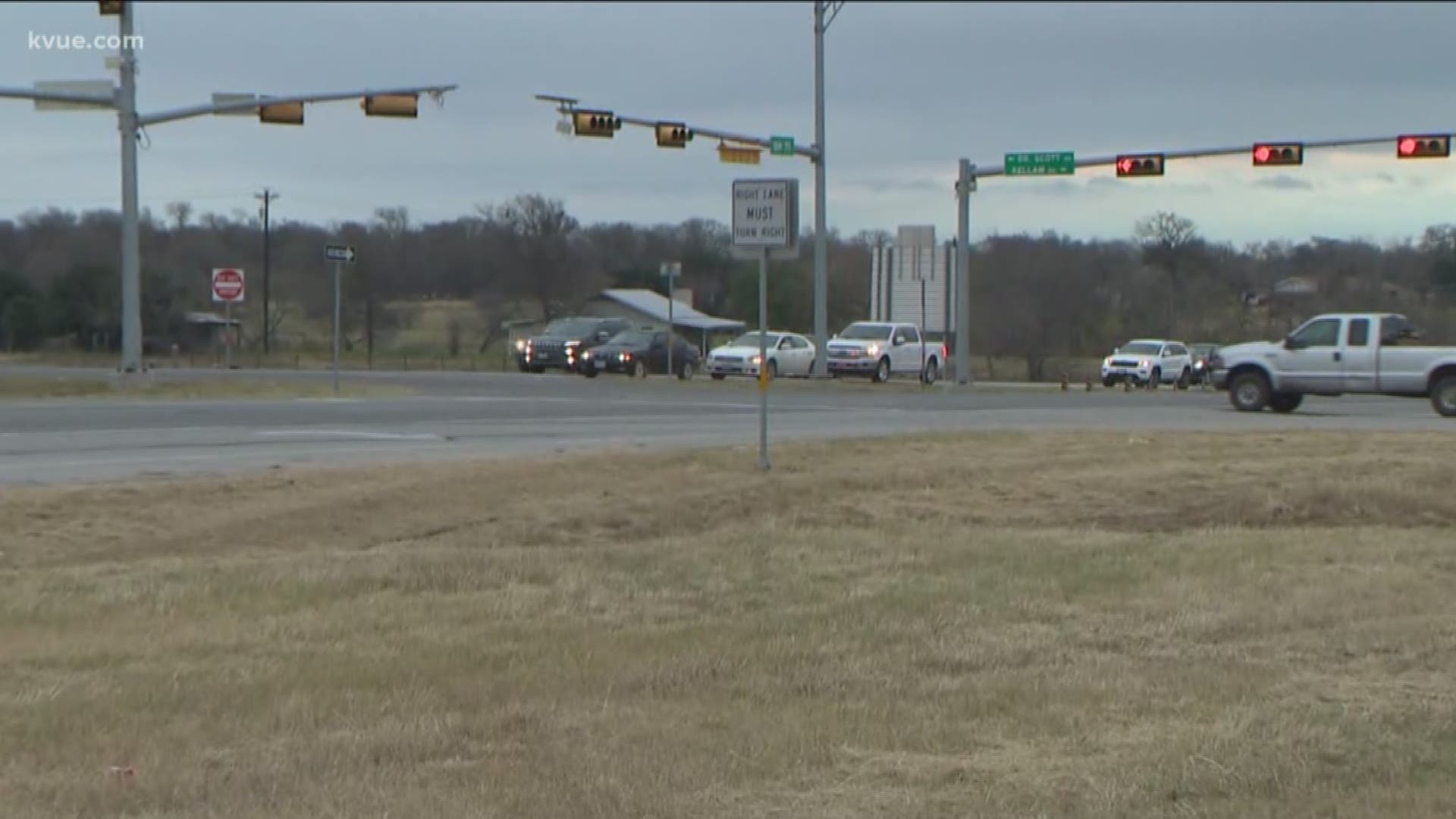 A woman had to stop on the side of the road in southeast Travis County -- but it wasn't because she had a flat tire.