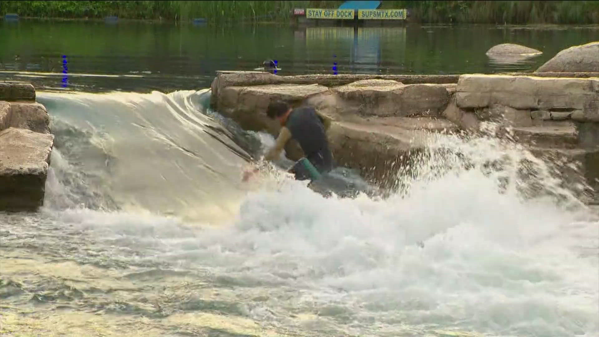 People were enjoying the river before another round or showers made their way into the area.