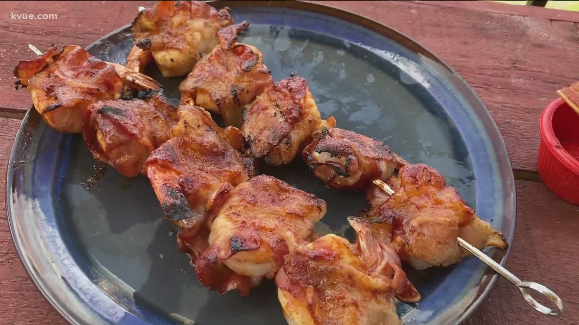 Today we're making shrimp. But you know what makes grilled shrimp even better? Bacon!
