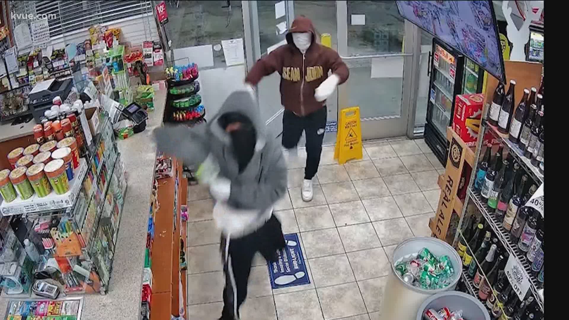 Austin police are looking for two men who robbed a convenience store.