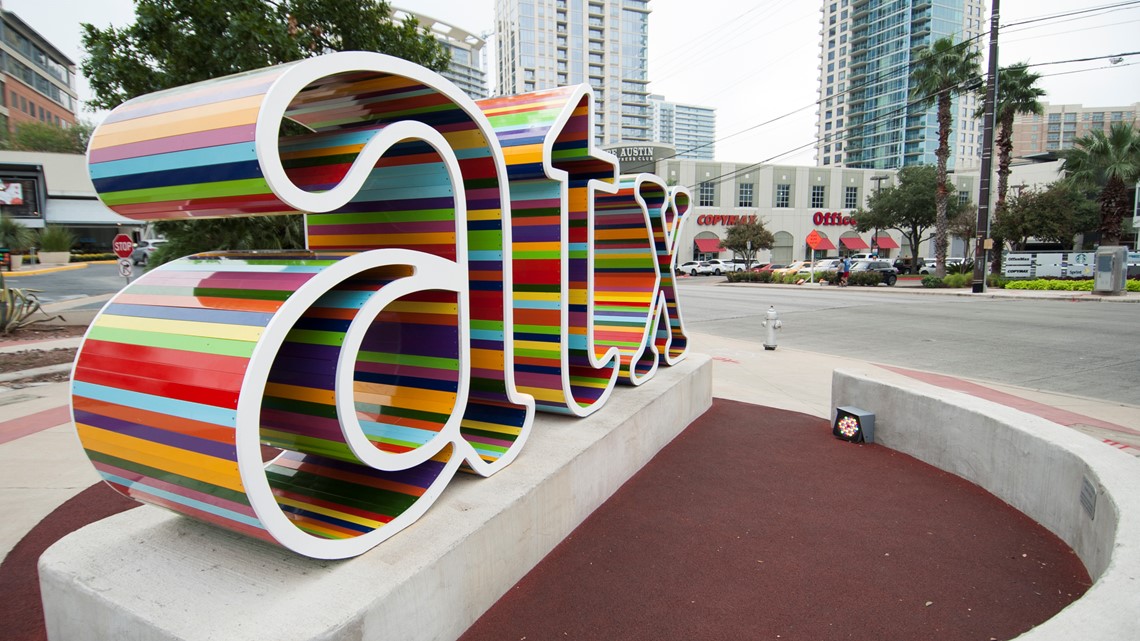 Where is the 'atx' sign at Whole Foods in Downtown Austin?