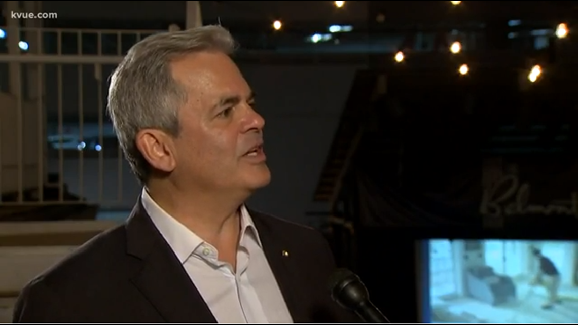 Steve Adler celebrates victory after being reelected as Austin Mayor