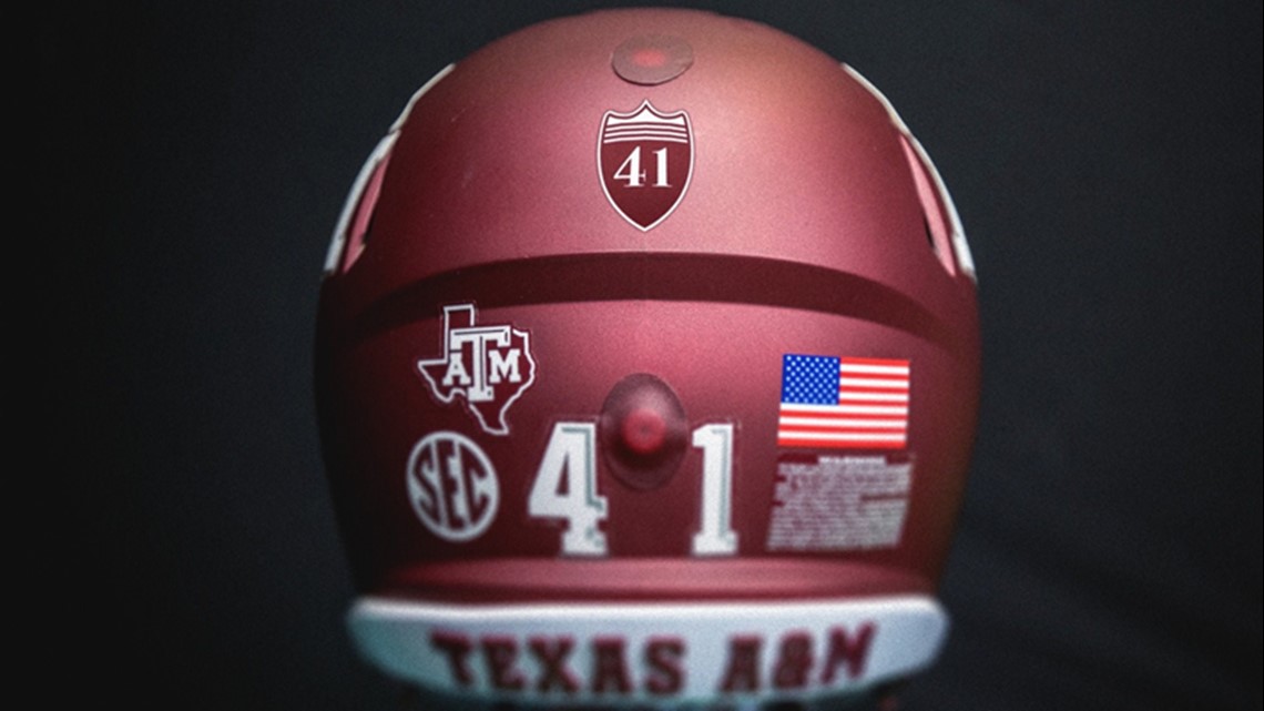 Texas A&M athletics honors Bush 41 with helmet decals, patches | kvue.com