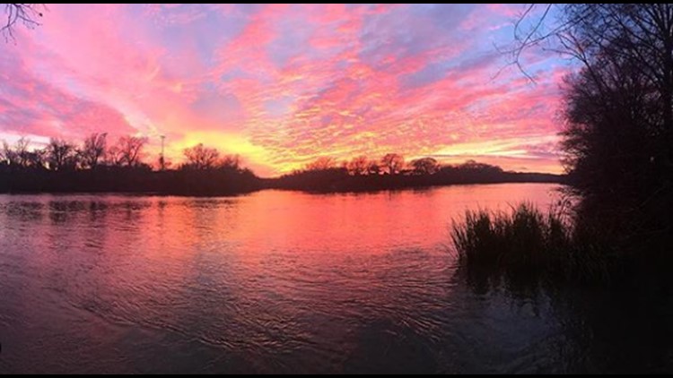 Sunset on Dam 'B lake in Kirbyville, TX.