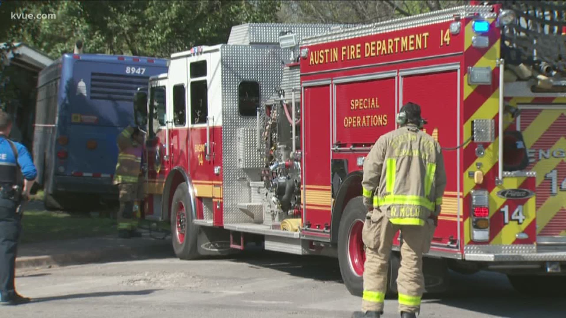 New video shows the moment a CapMetro bus and a pickup collided in central Austin.