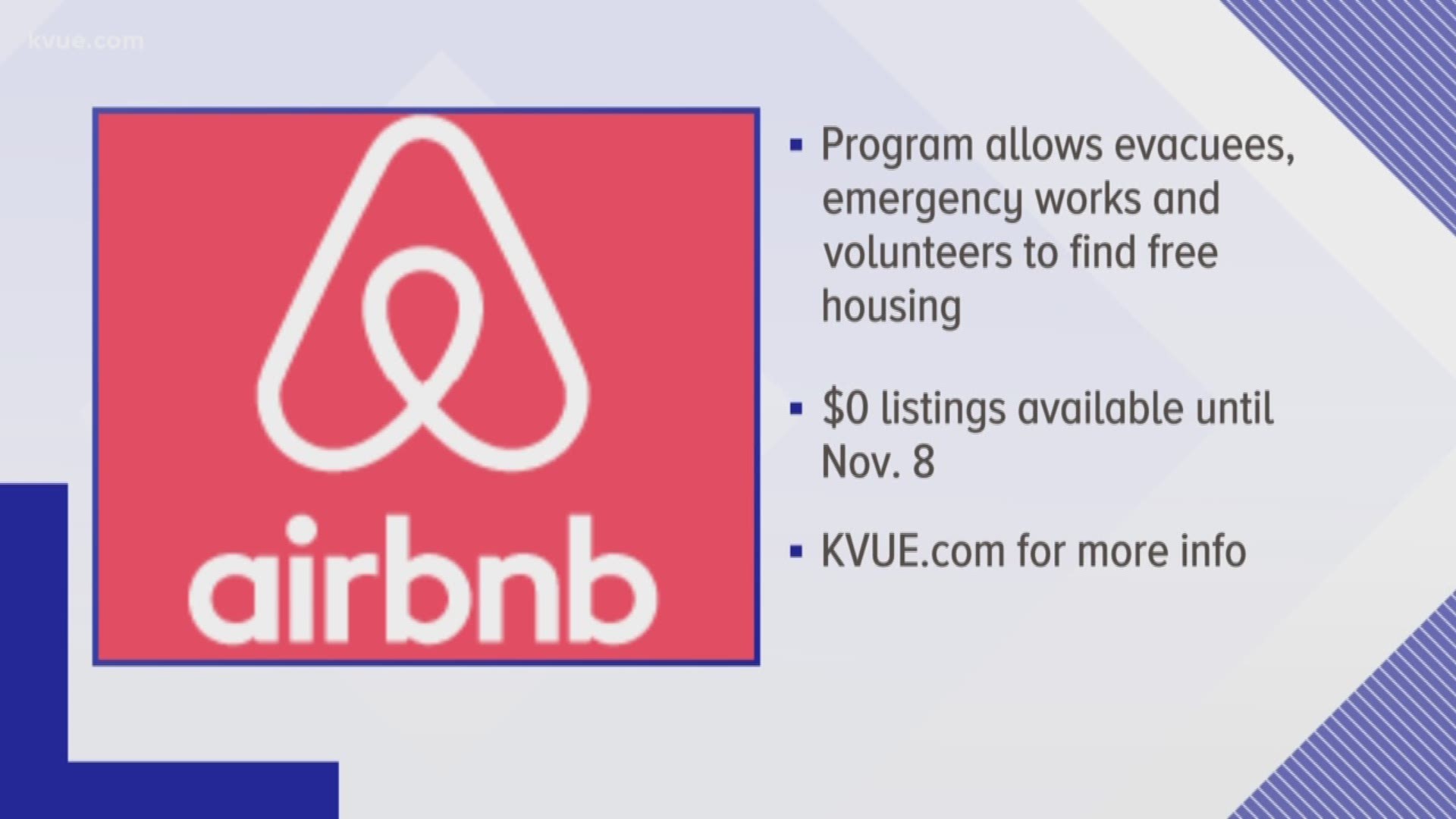 Towns along the Llano and Colorado rivers such as Llano, Kingsland and Marble Falls were hugely impacted, with hundreds of people forced to evacuate their homes.

In order to help those displaced, Airbnb is offering free temporary housing to help Central